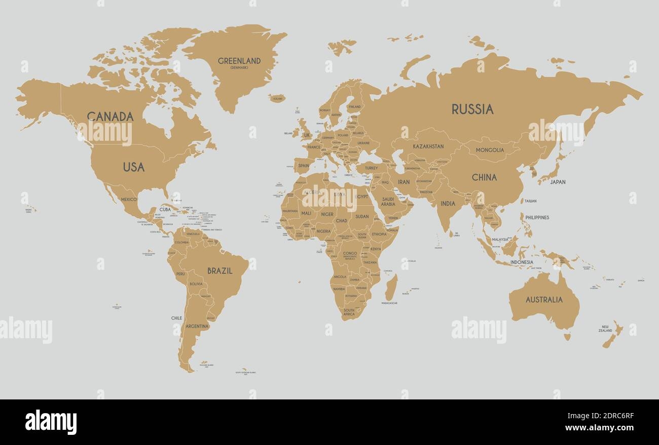 Continents Flat World Map Hi res Stock Photography And Images Alamy
