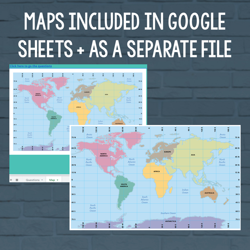 map of continents with longitude