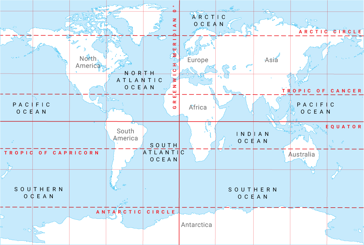 Continents Lines Of Latitude And Longitude Oceans And Ocean Currents Maritime Economics SA Grade 10