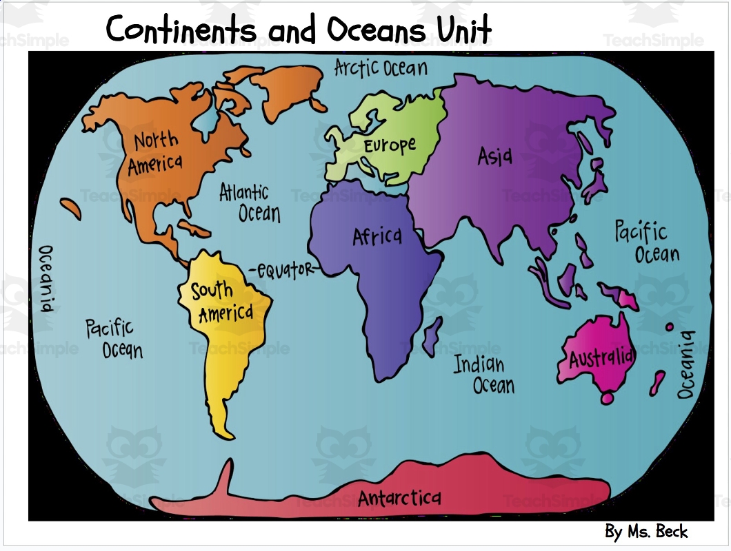 Continents Oceans And Maps By Teach Simple