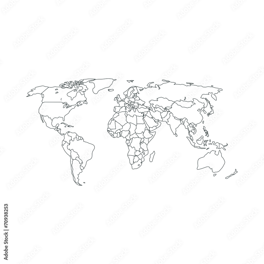 world contour map world contour map