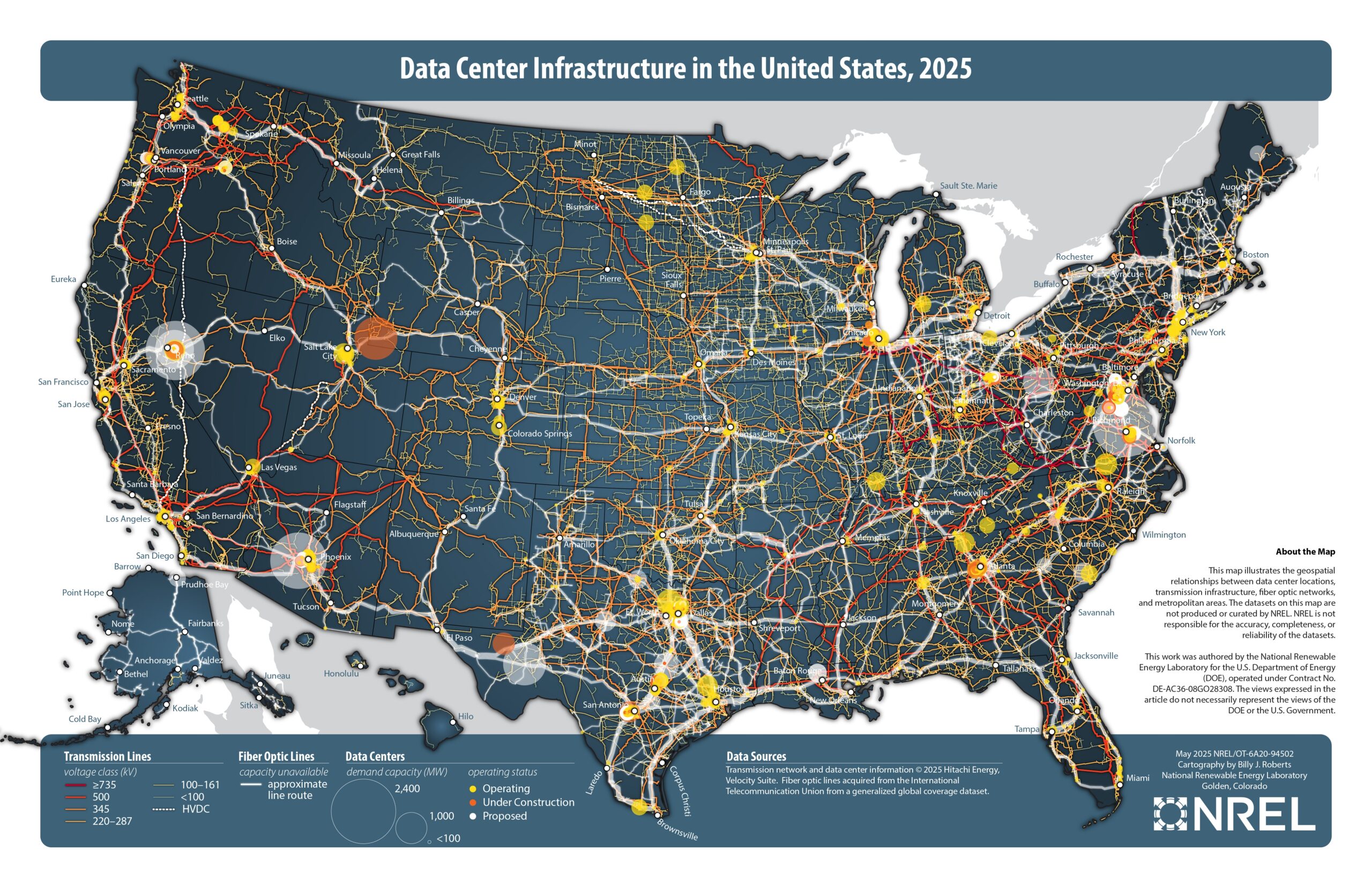 Data Center Infrastructure In The United States 2025 Map National Laboratory Of The Rockies