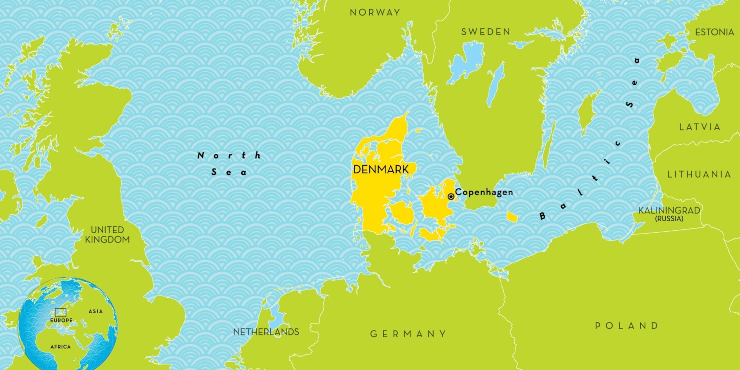 map of the world denmark
