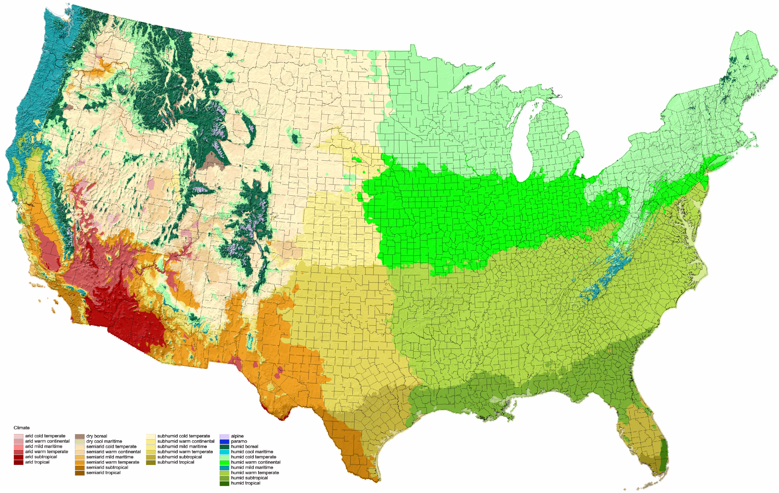 Detailed Climate Map Of The United States Vivid Maps