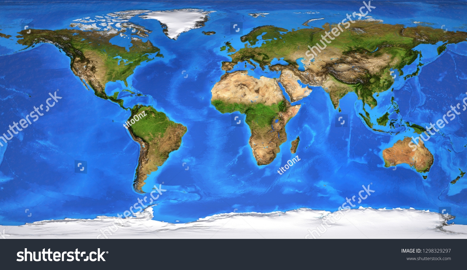 Detailed Flat View Planet Earth Landforms Stock Illustration 1298329297 Shutterstock