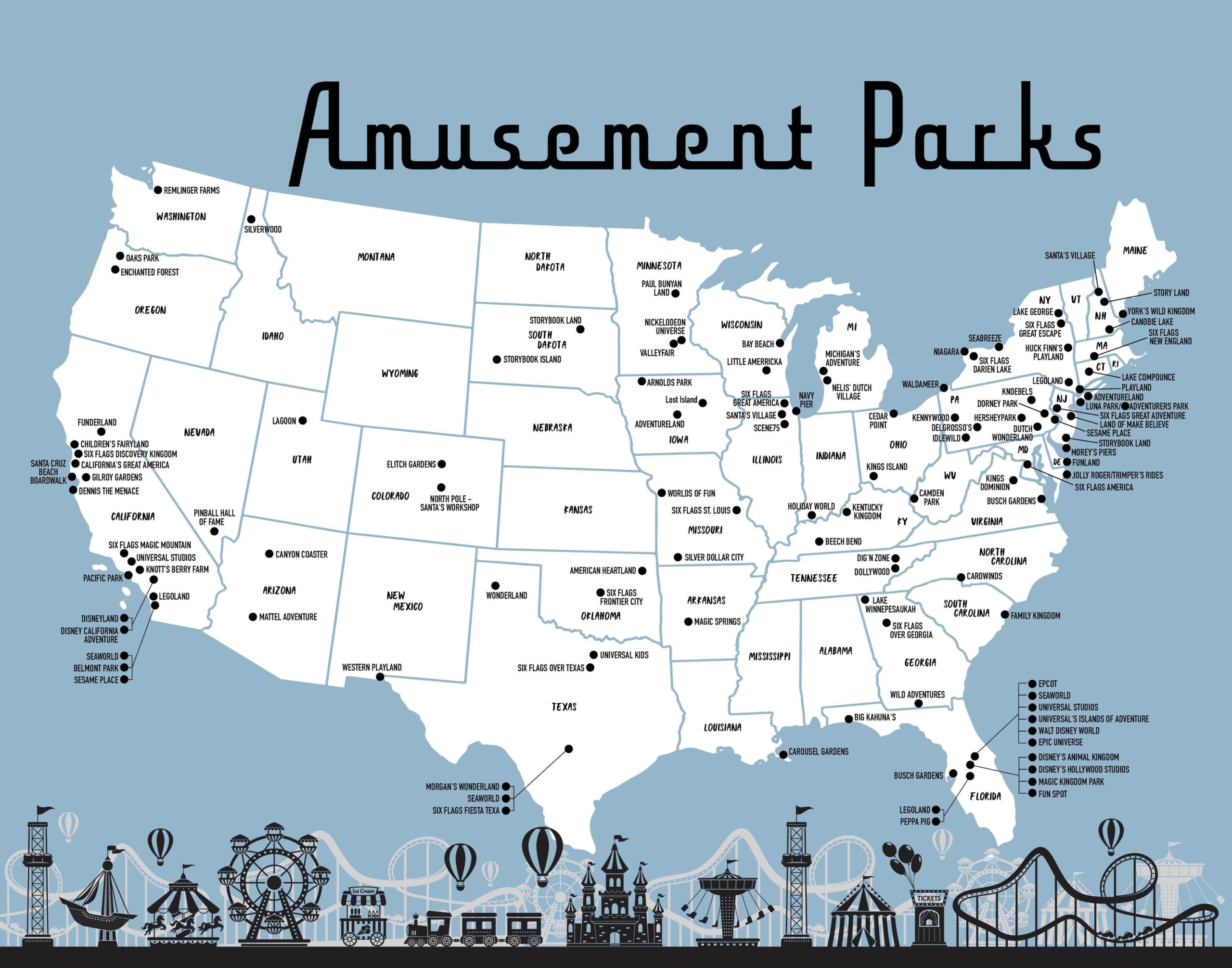 DIY Amusement Park US Map Roller Coaster Push Pin Travel Tracker Canvas Print Bucket List Unique Custom Map Etsy