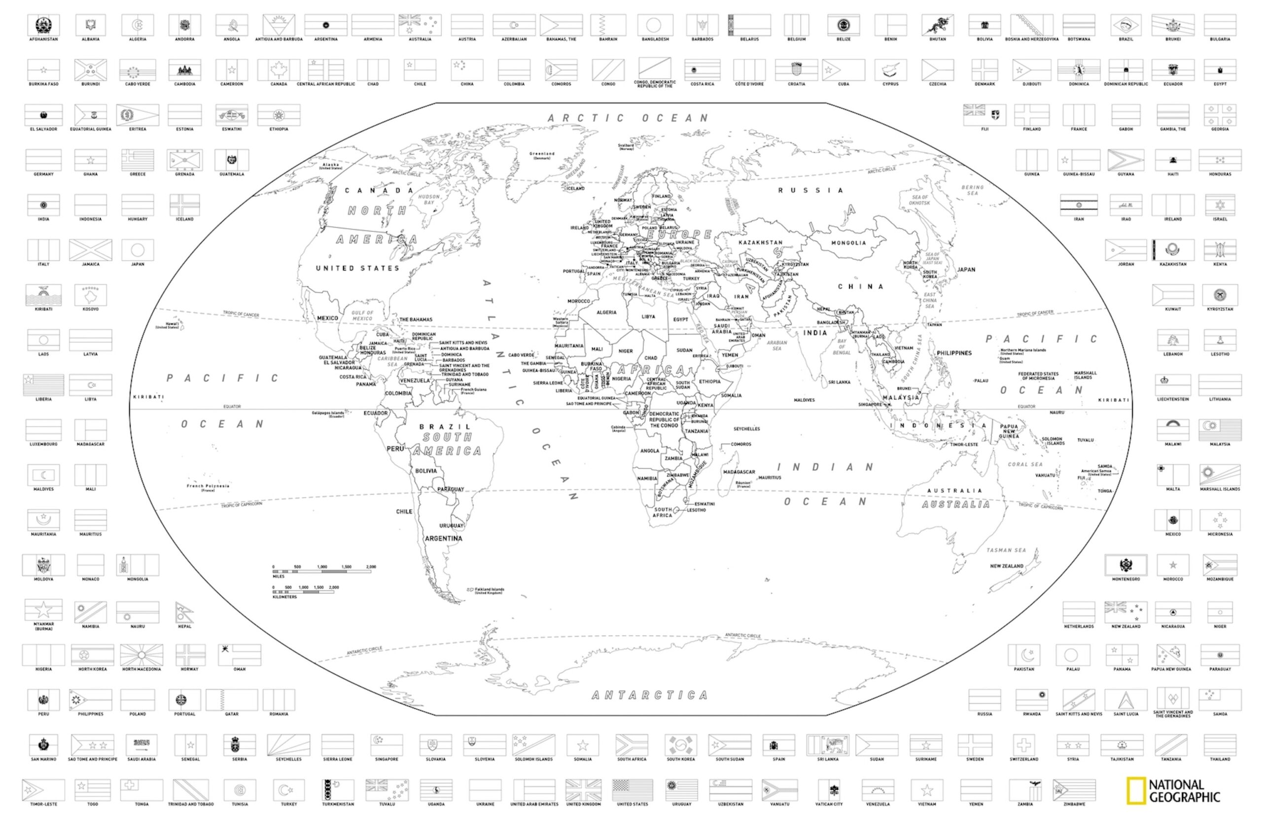 Download And Color A Free World Or United States Map With Flags National Geographic Download And Color A Free World Or United States Map With Flags National Geographic