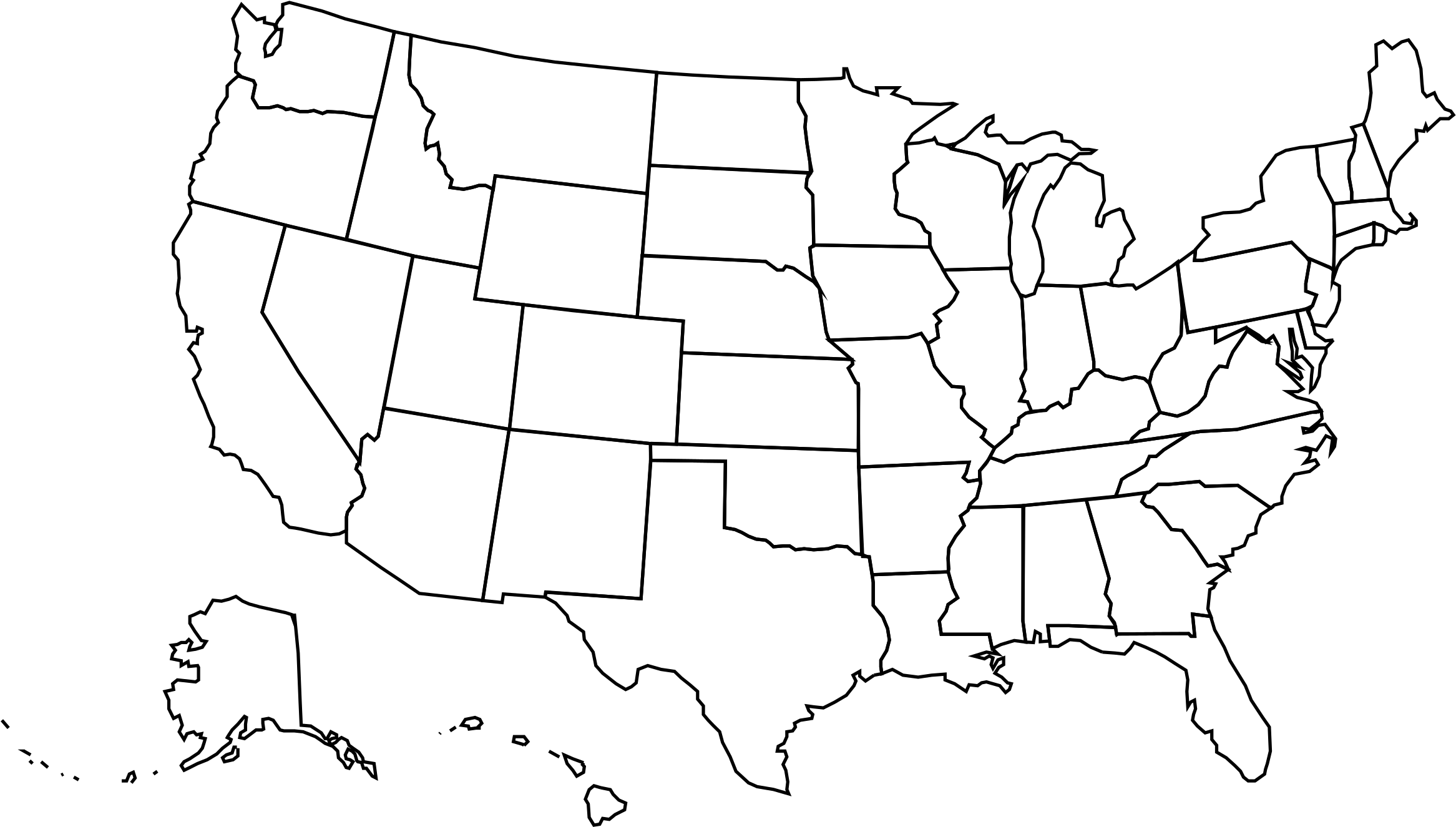 map of united states outline