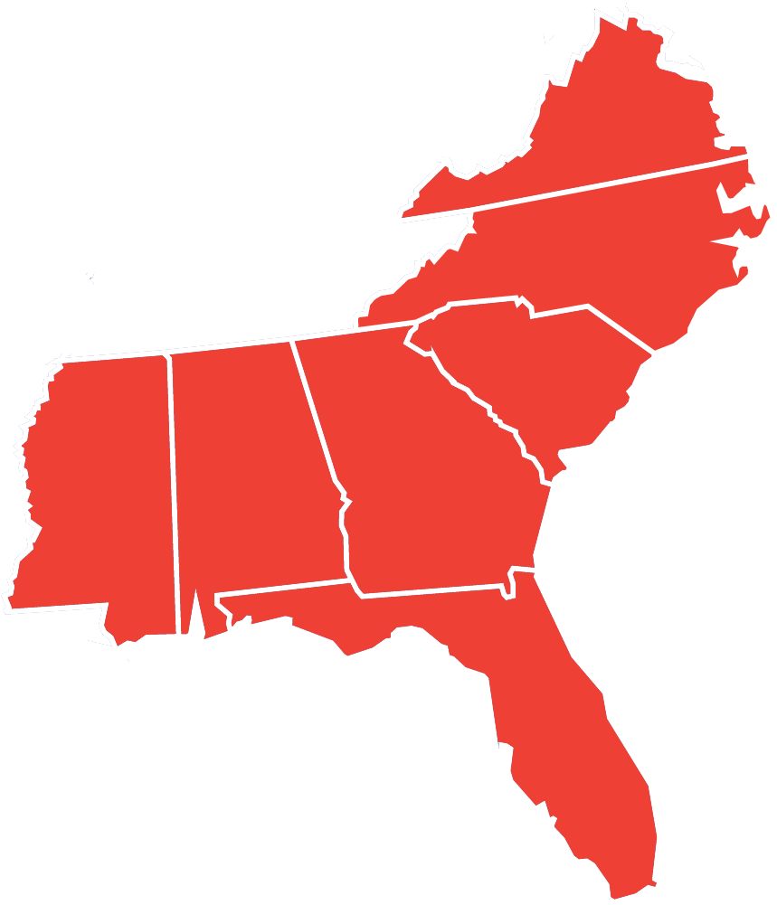 Download HD Southeastern United States Outline Map Map Of The Southeast Transparent PNG Image NicePNG