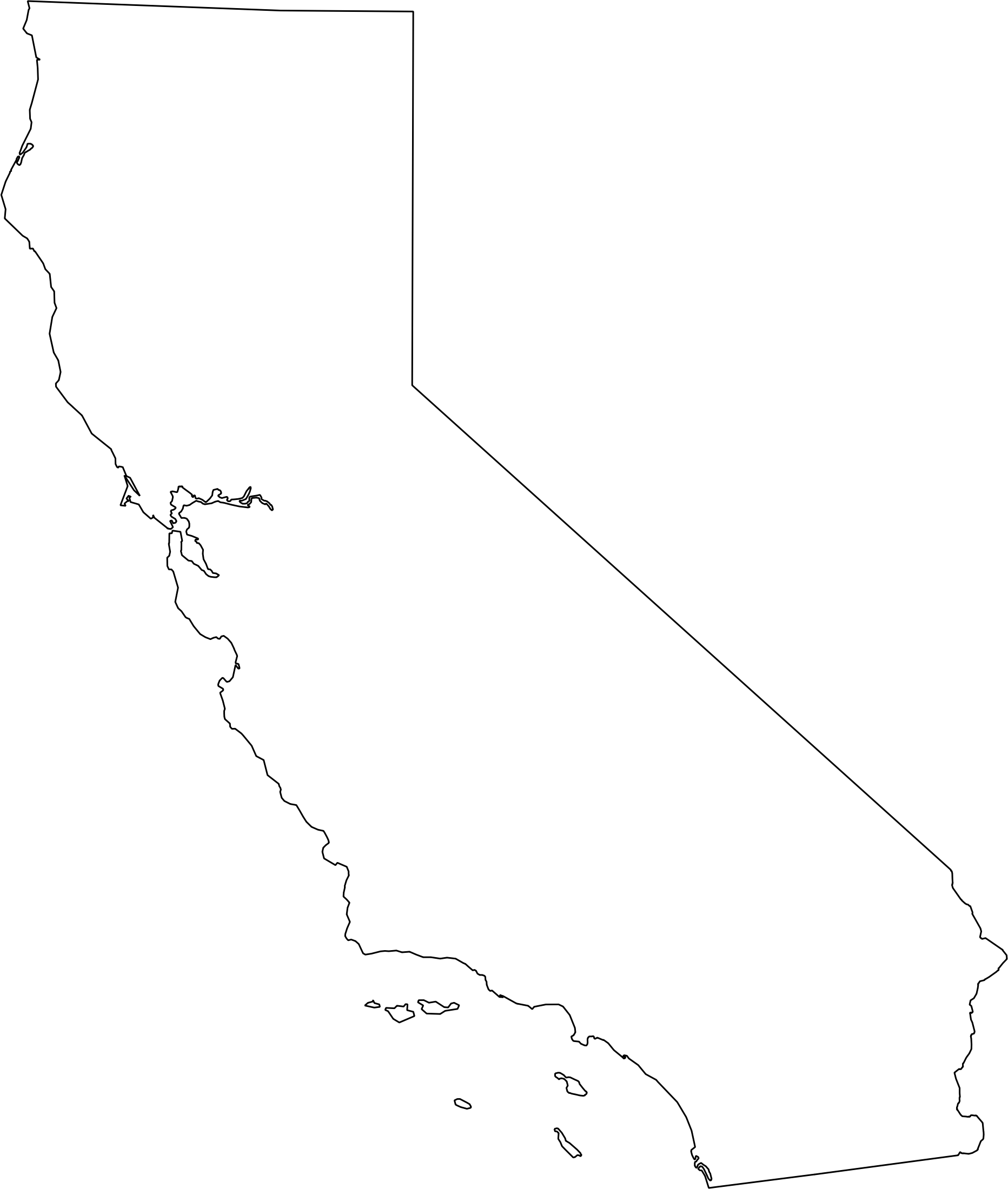 blank map of california