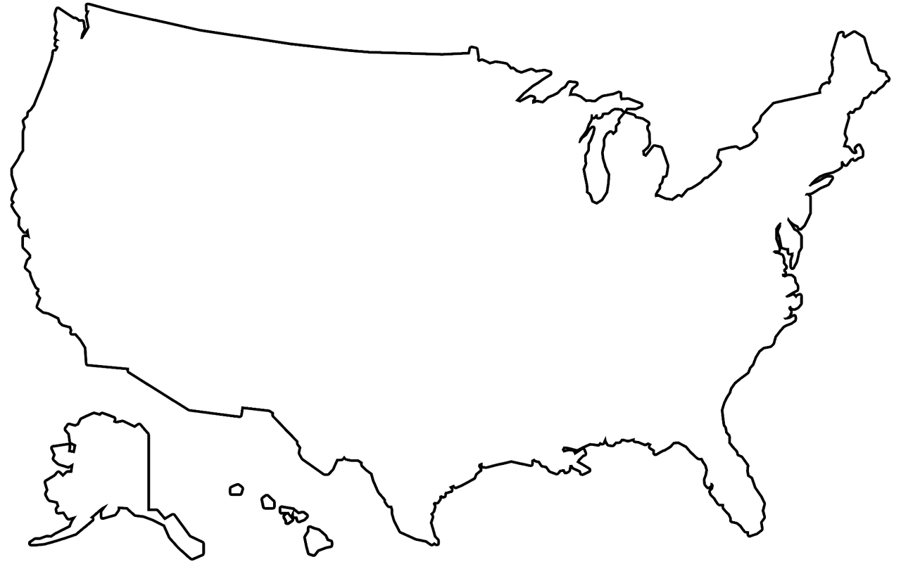 outline of the united states map