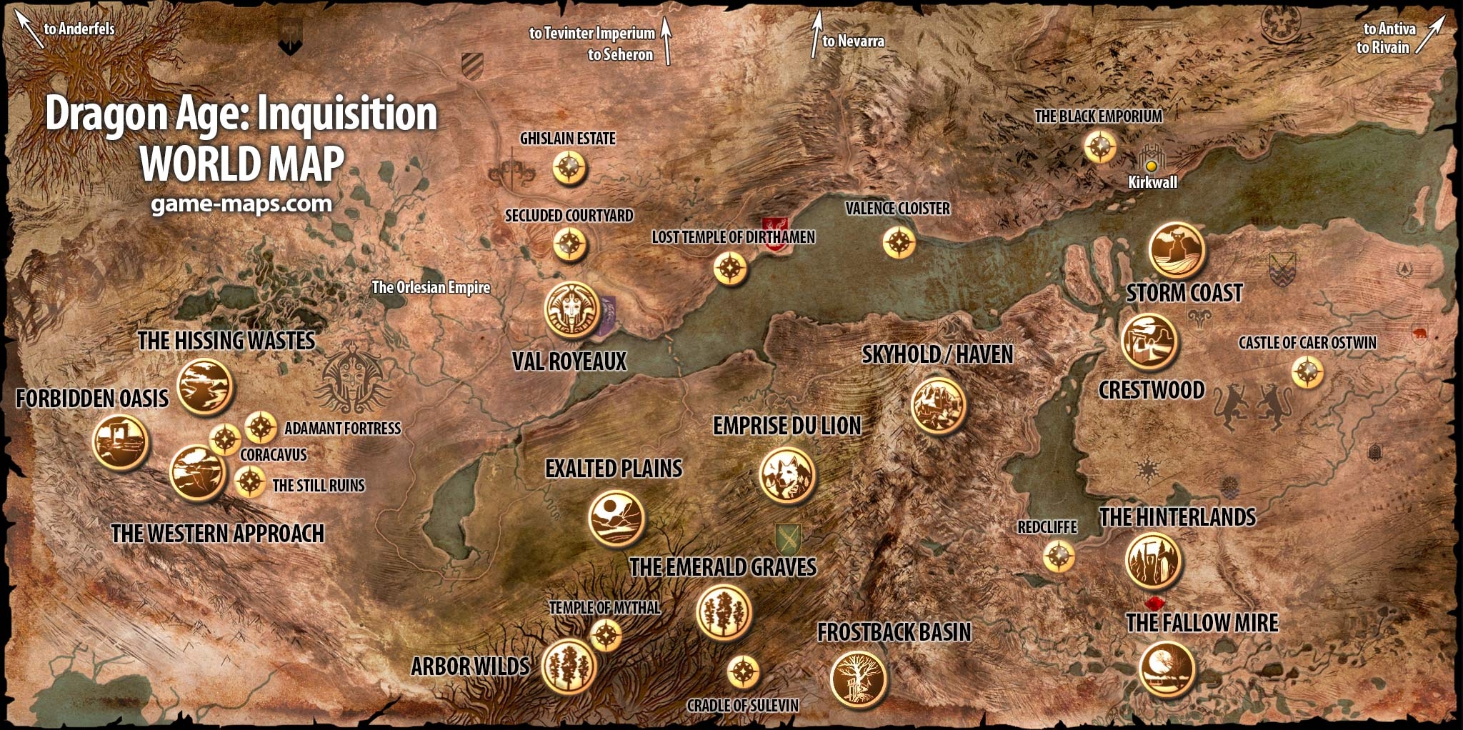 Dragon Age Inquisition World Map Dragon Age Inquisition World Map