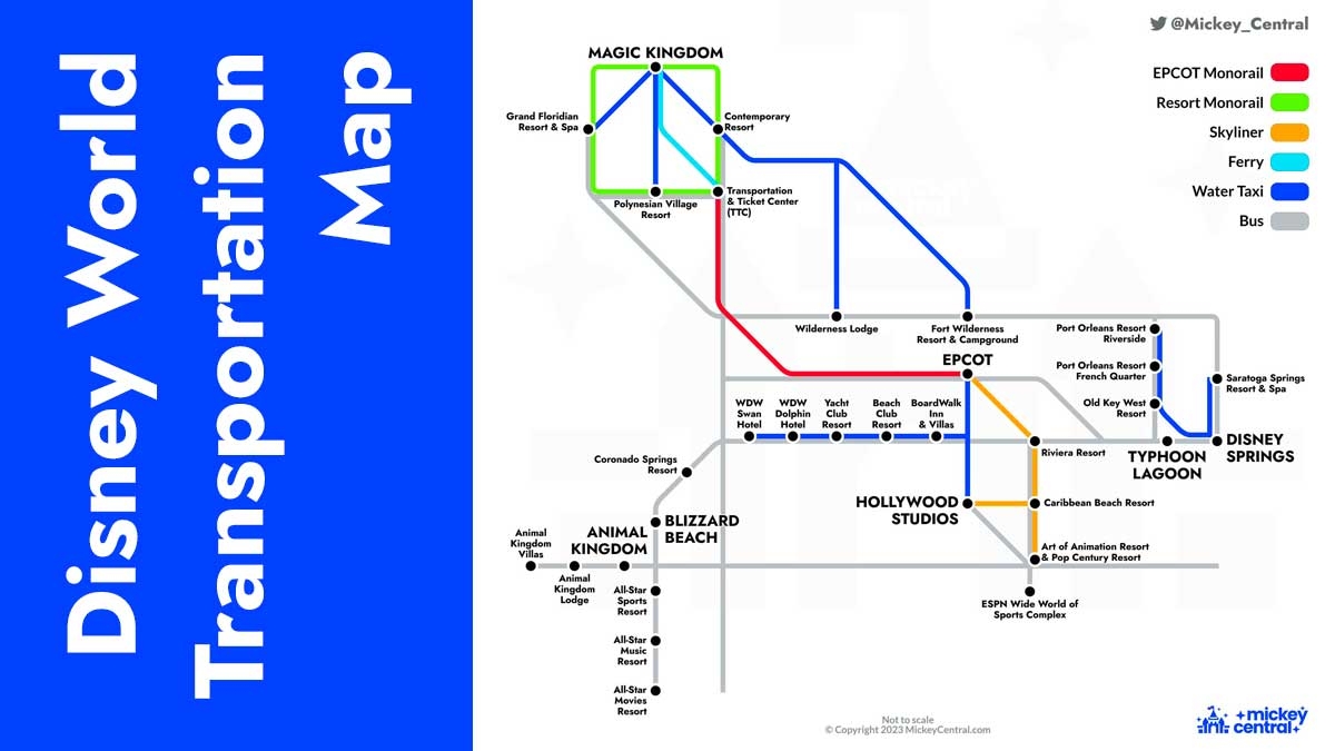 Easy To Use Walt Disney World Transportation Map Subway Style Mickey Central