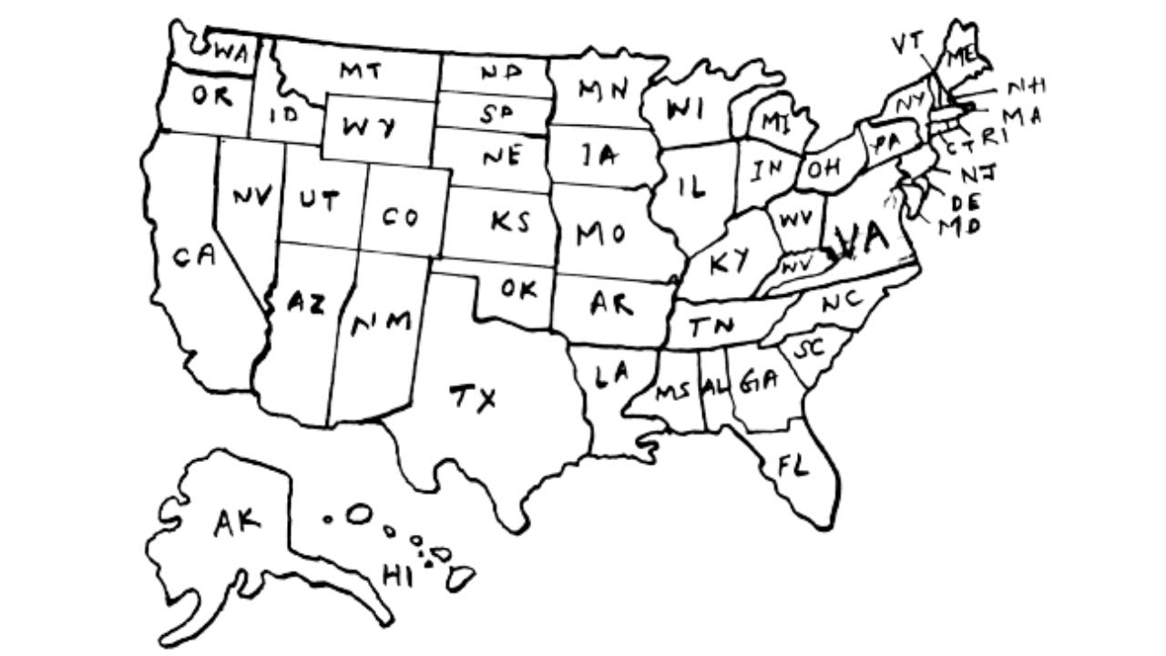 Easy Tutorial How To Draw The Map Of The USA United States Of America YouTube