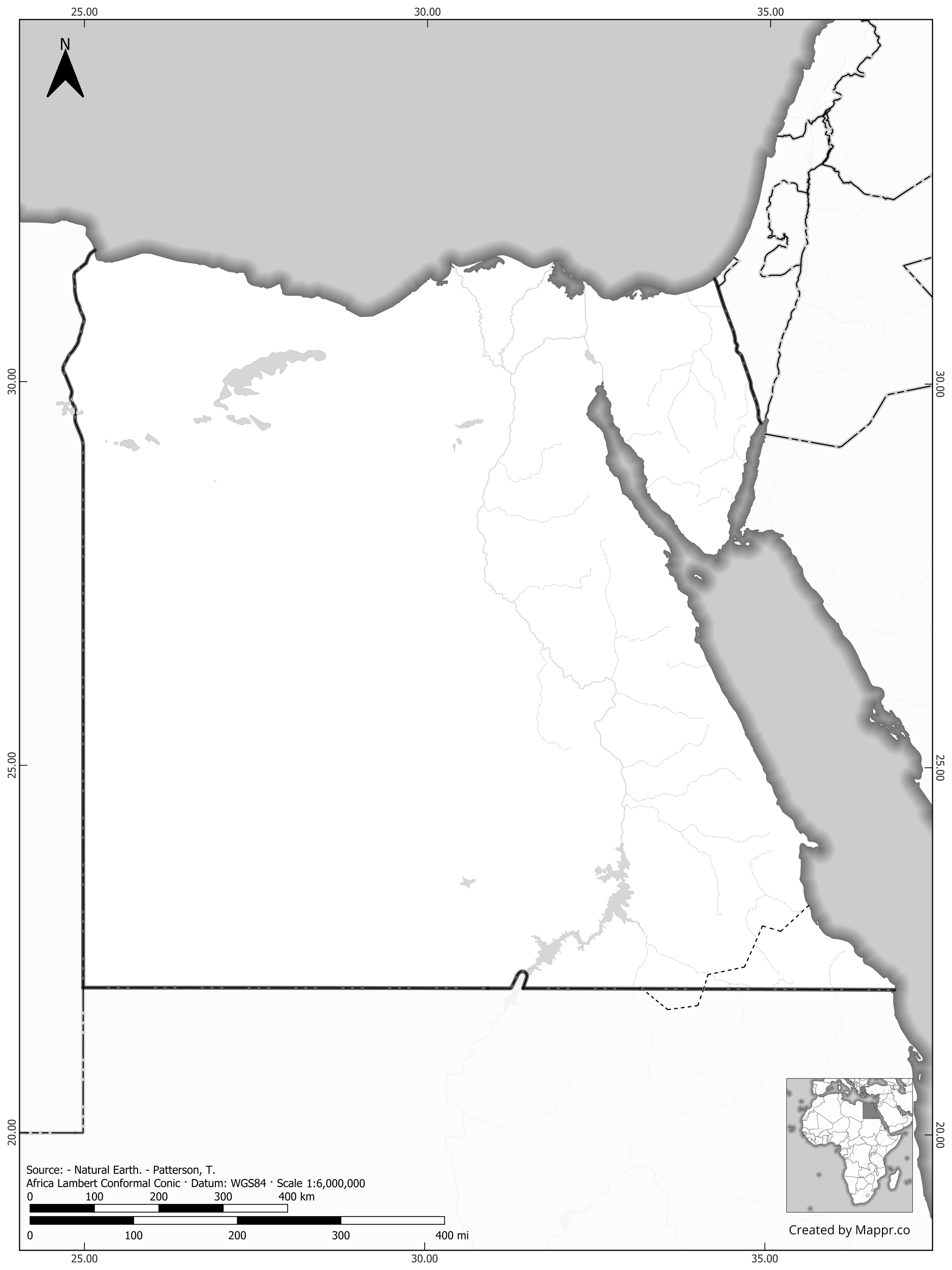 blank map egypt