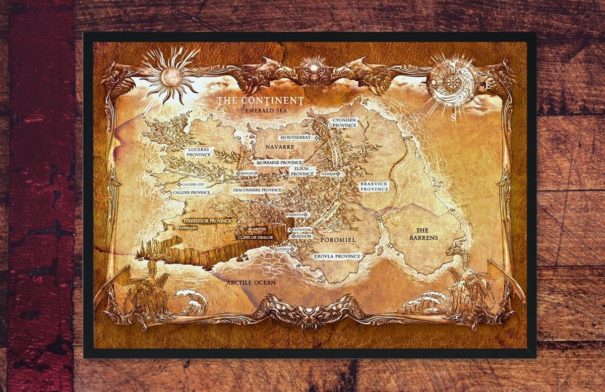 Empyrean Series World Map From Fourth Wing Iron Flame By Rebecca Yarros EBay