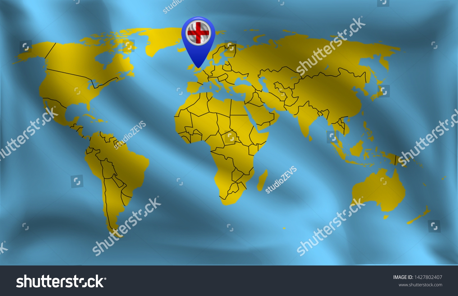 England Location Mark On World Map Stock Vector Royalty Free 1427802407 Shutterstock