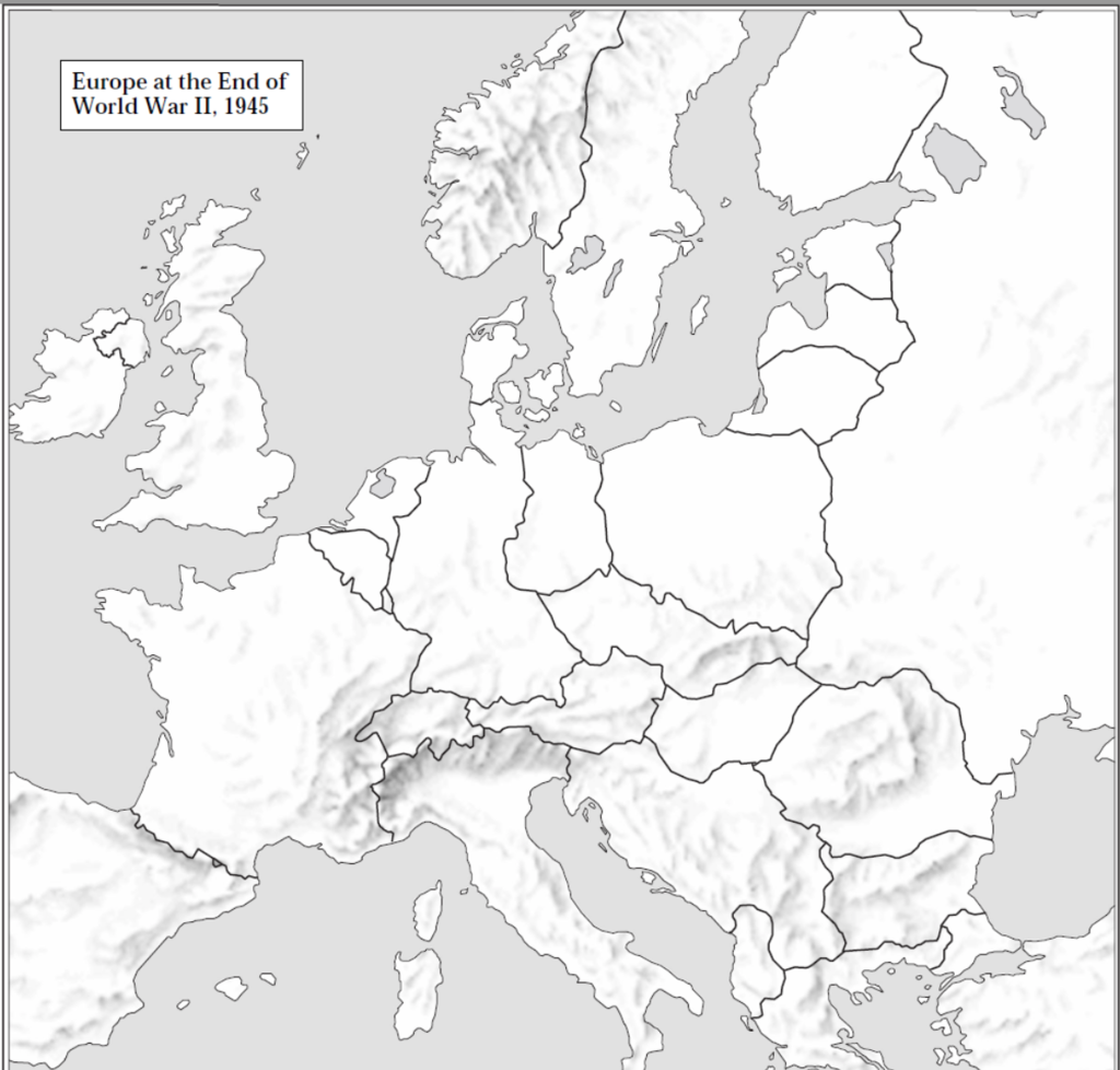 Europe At The End Of WWII 1945 Map Diagram Quizlet