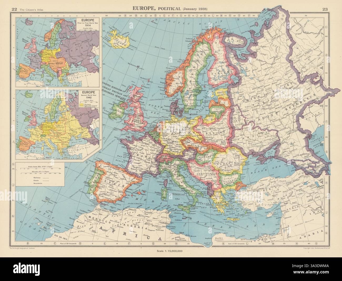 EUROPE In January 1938 1914 1942 Europe Under Axis Control Pre WW2 1944 Map Stock Photo Alamy