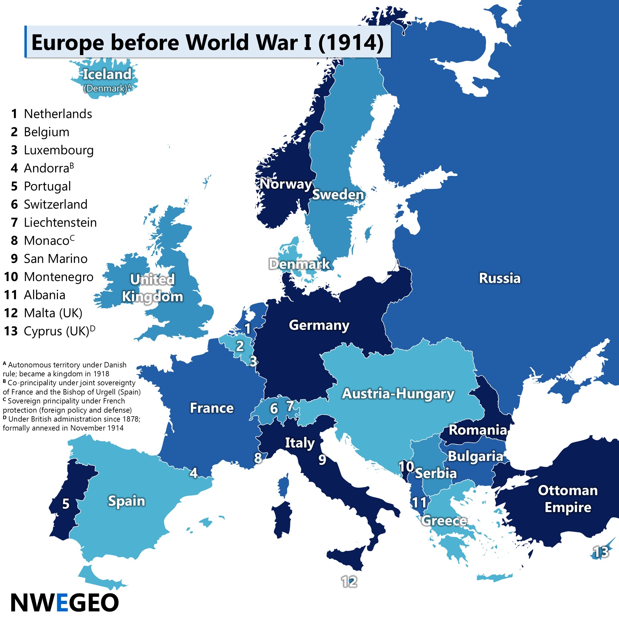 Europe Map Before World War I 1914 NWEGEO Europe Map Before World War I 1914 NWEGEO