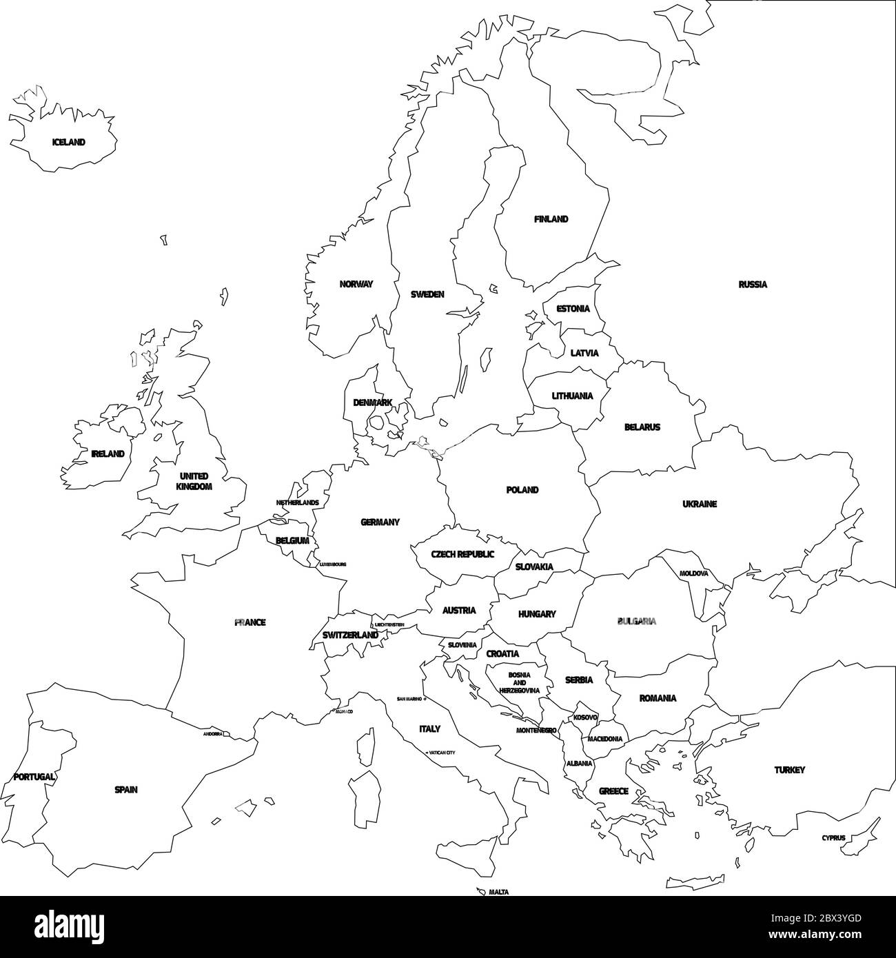 Europe Map Countries Black And White Stock Photos Images Alamy Europe Map Countries Black And White Stock Photos Images Alamy