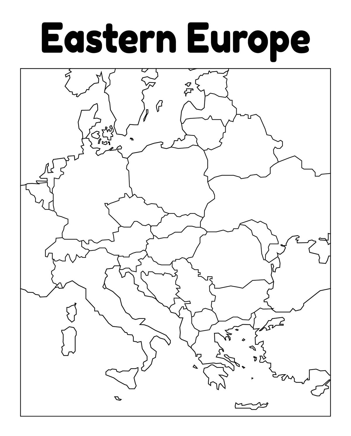 Europe Map Outline 10 Free PDF Printables Printablee