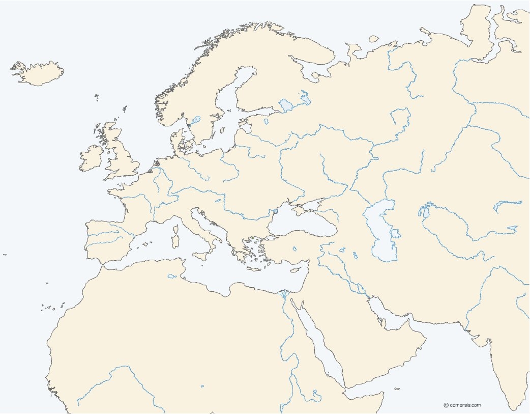 Europe North Africa And Middle East Vector Map