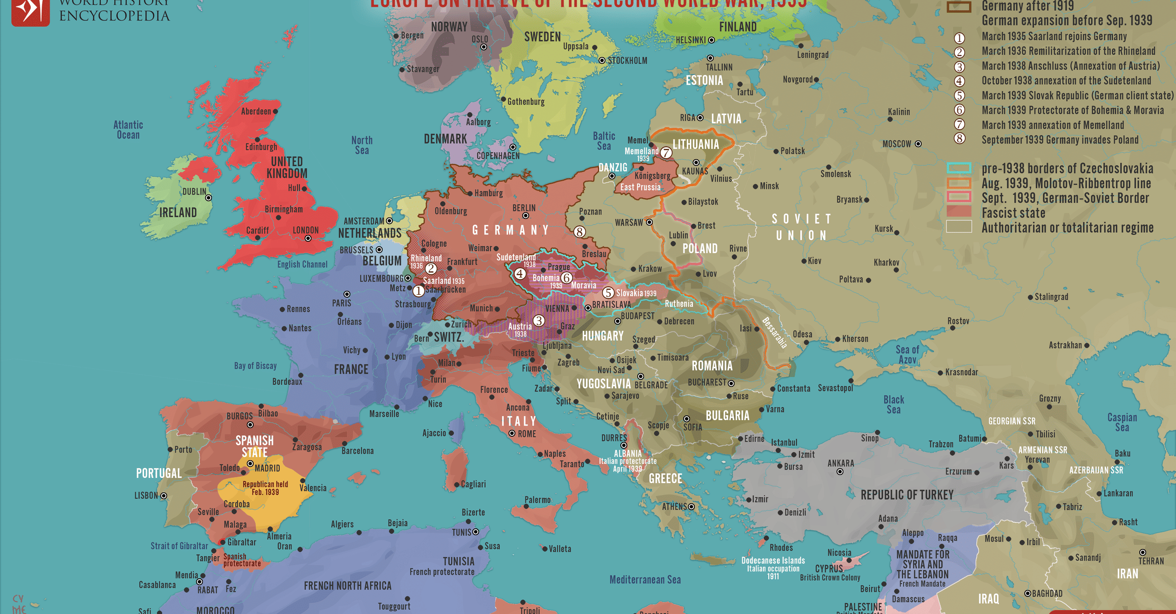 Europe On The Eve Of WWII 1939 World History Encyclopedia