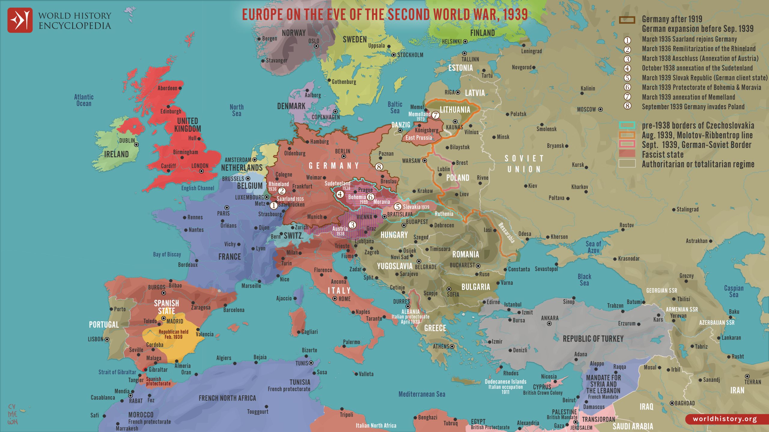 Europe On The Eve Of WWII 1939 World History Encyclopedia