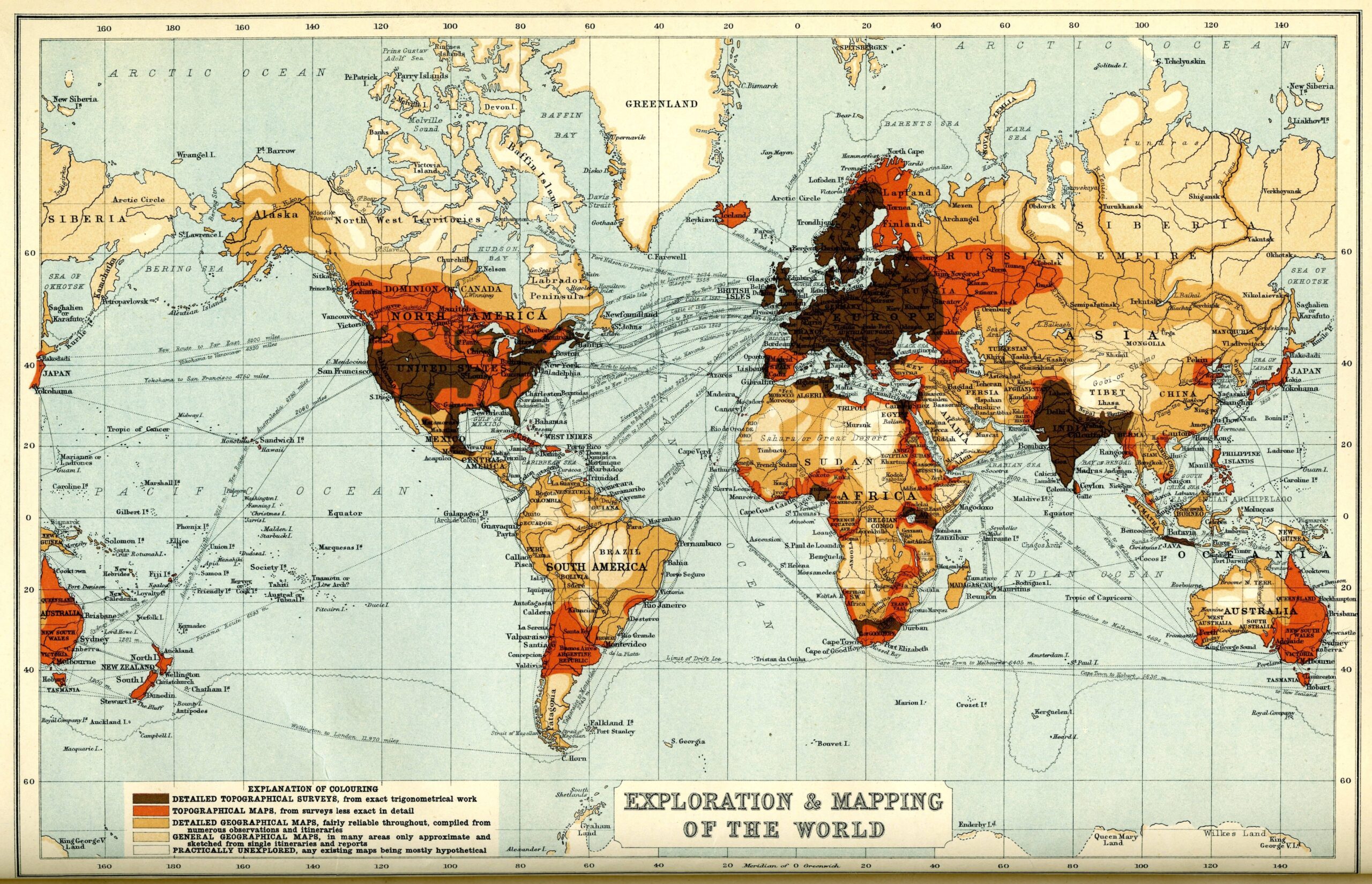 Exploration And Mapping Of The World 1910 Vivid Maps