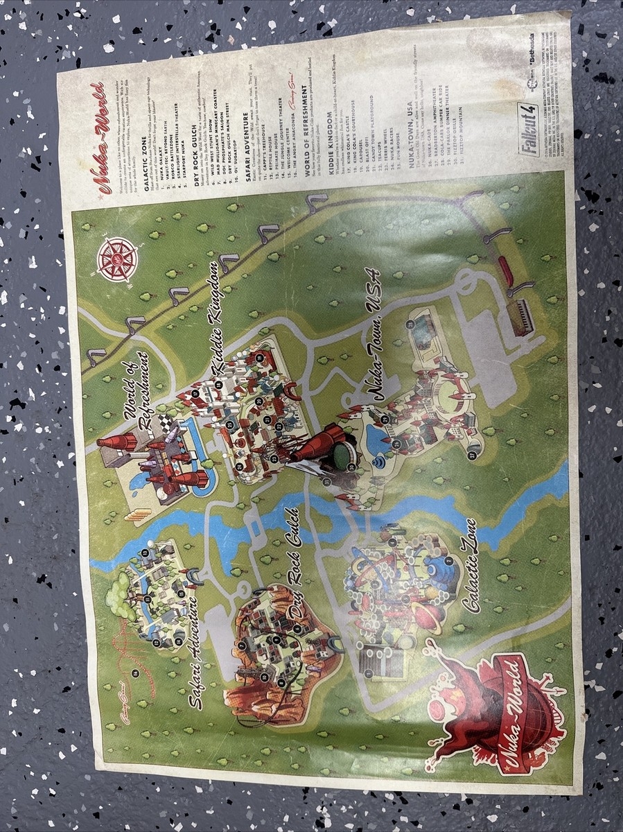 Fallout 4 Nuka Cola Girl Nuka Cola World Map Double Sided Promo Poster EBay