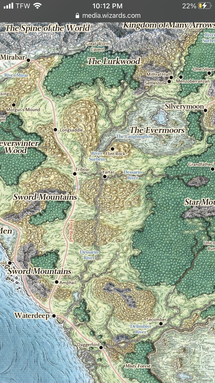 spine of the world map dnd