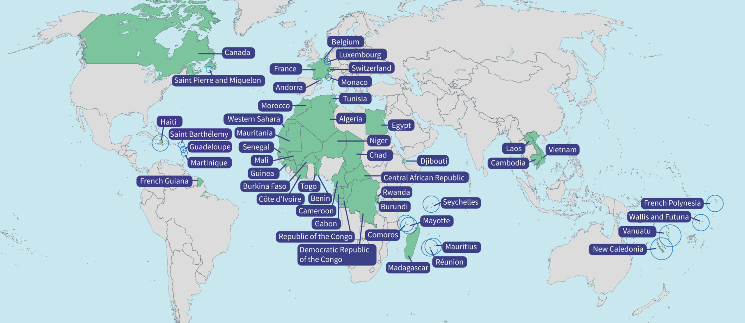 map of the french speaking world