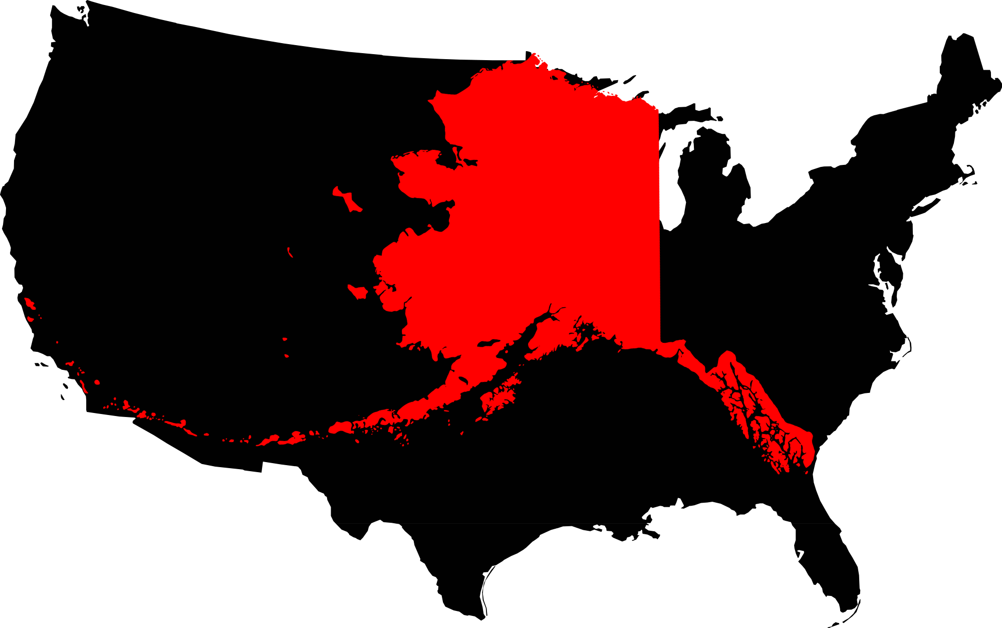 map of alaska over united states