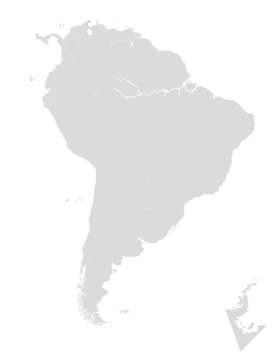 blank south america map