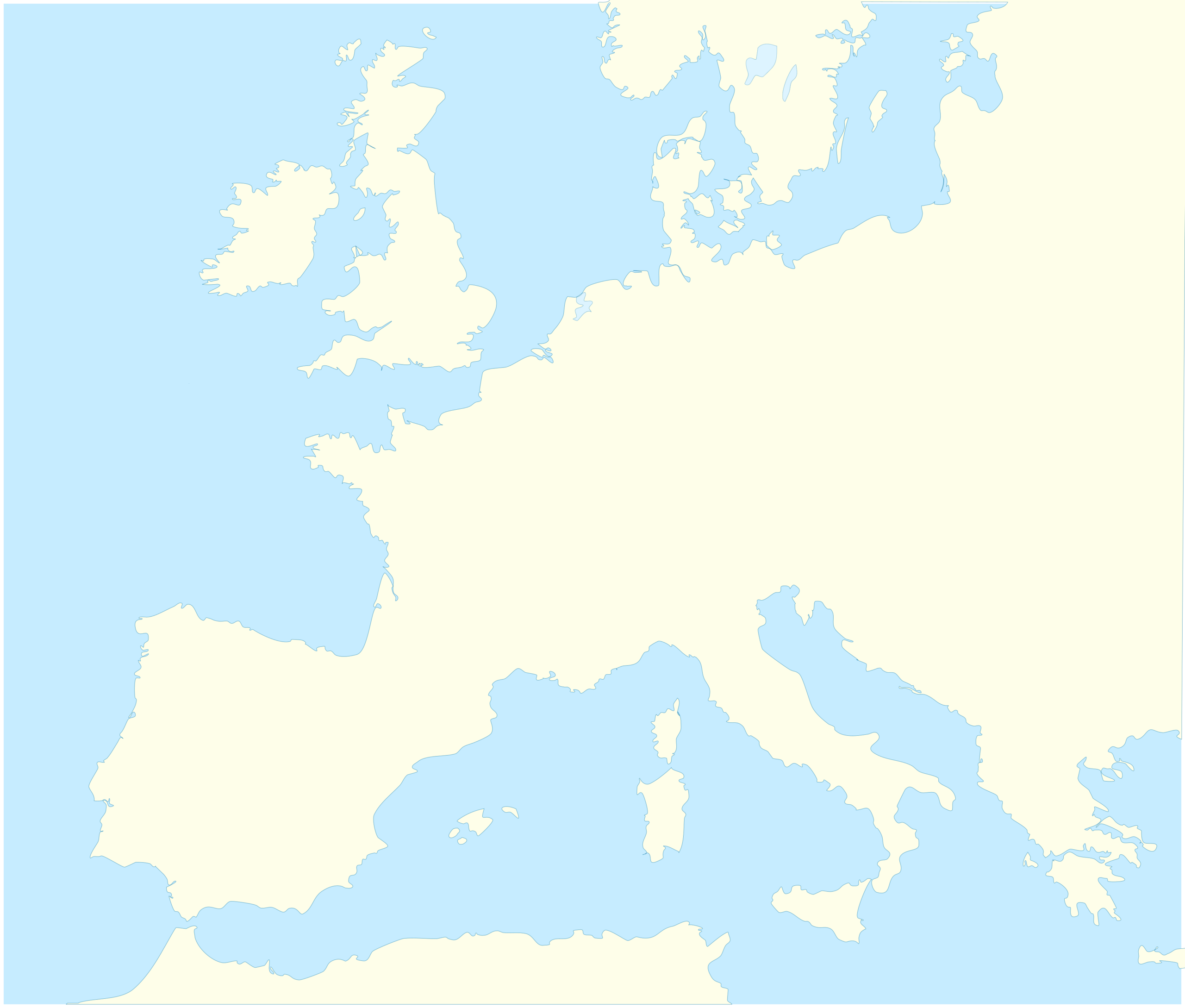 blank map of western europe