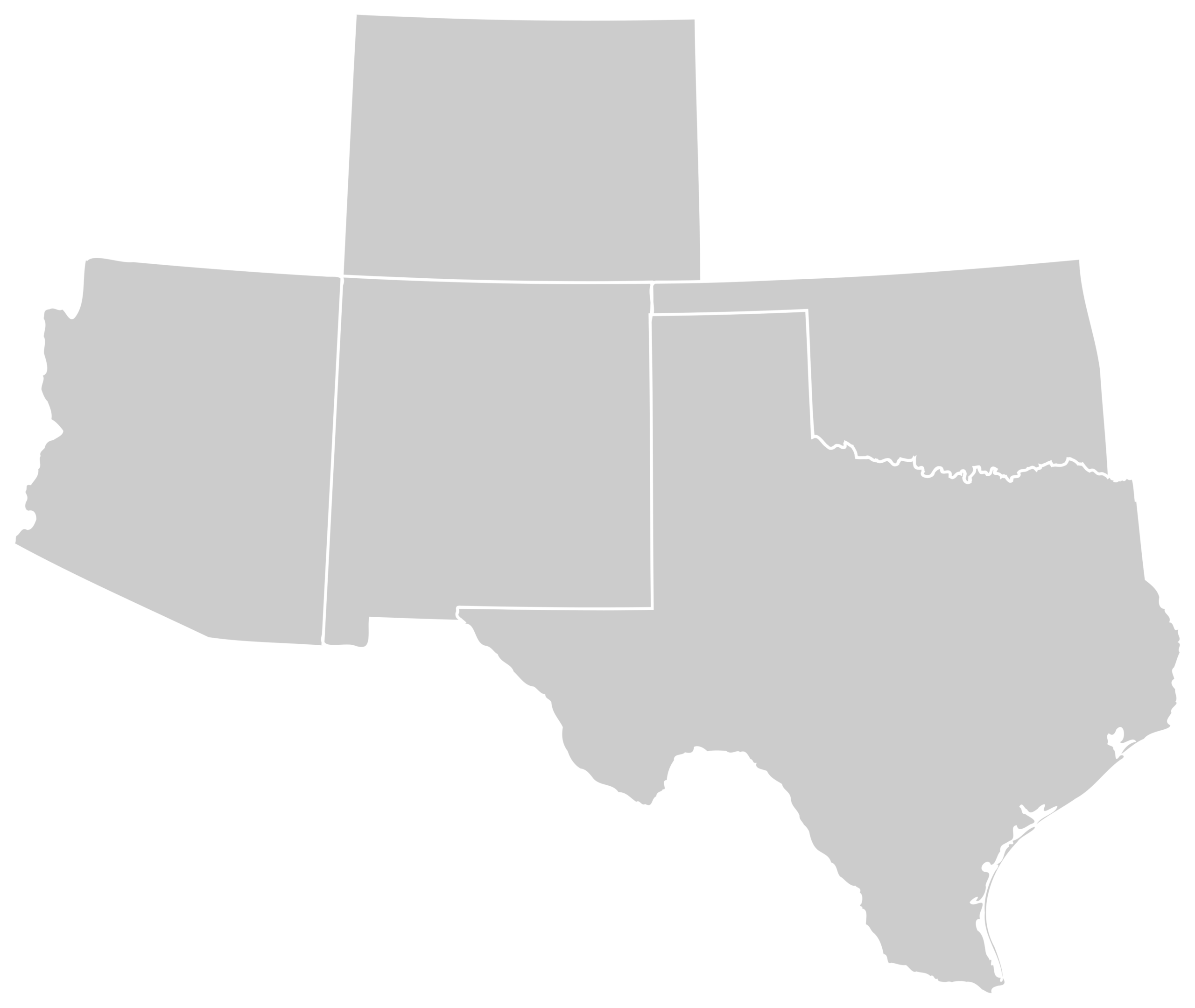 blank map of southwest united states