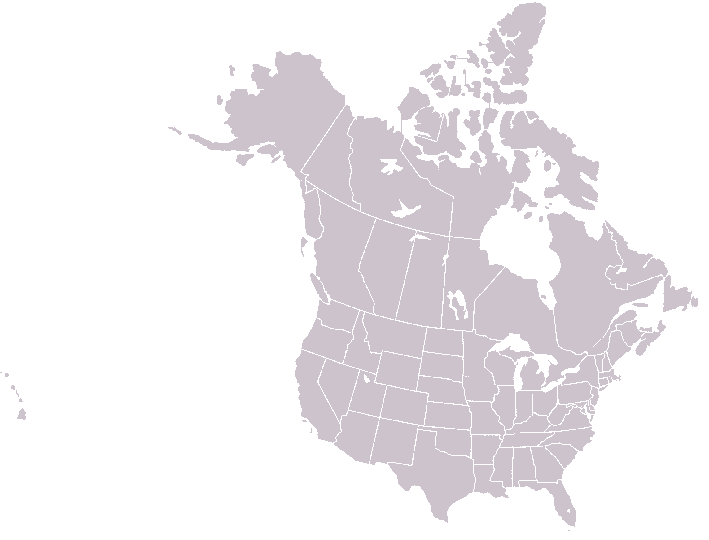 map of the united states of america and canada