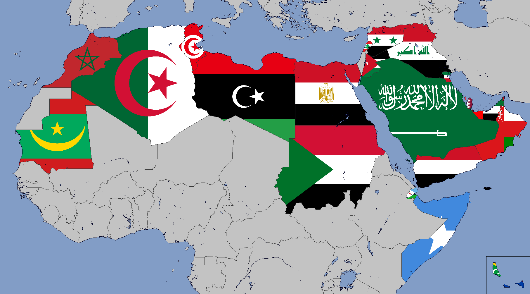 arab world map in arabic