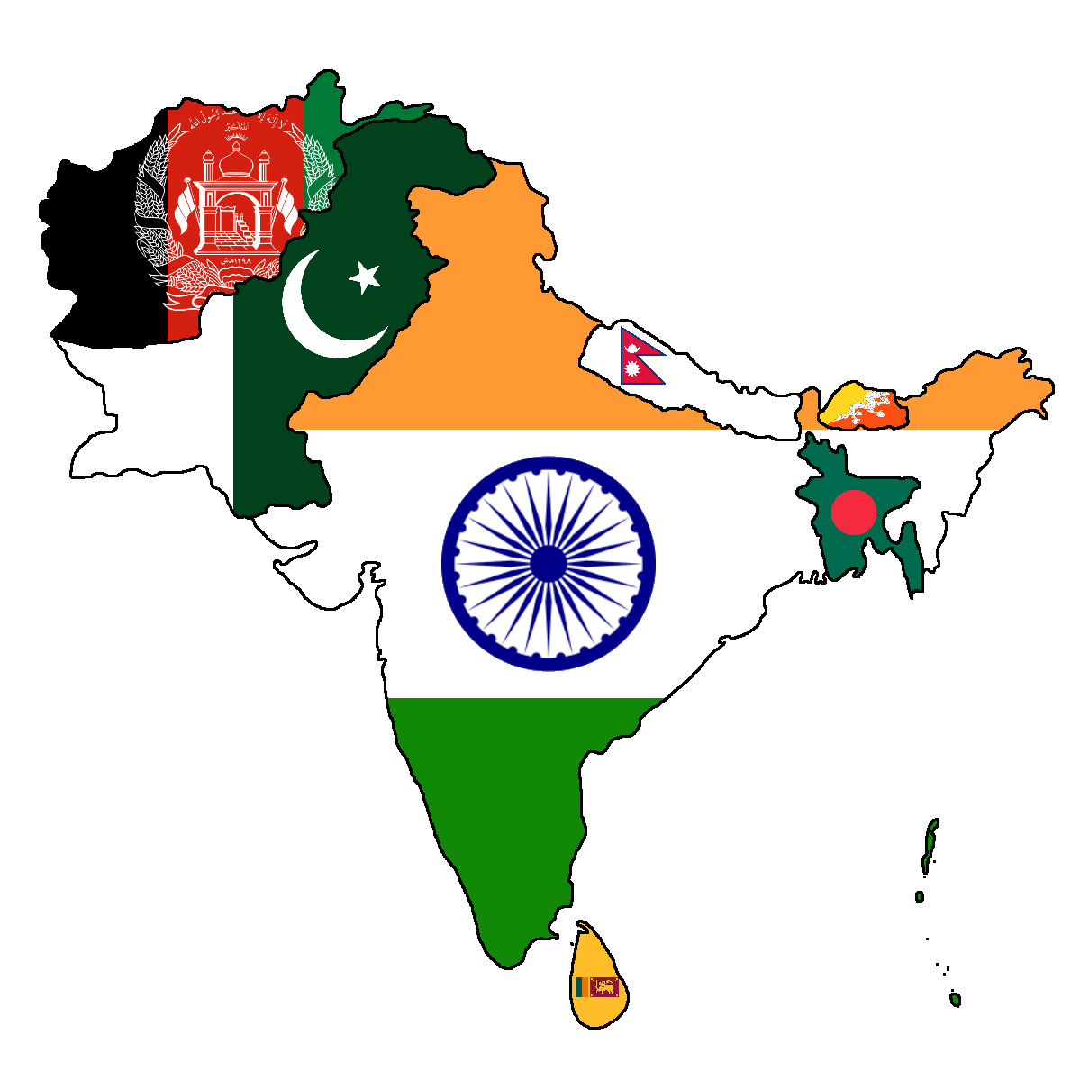 indian sub continent map