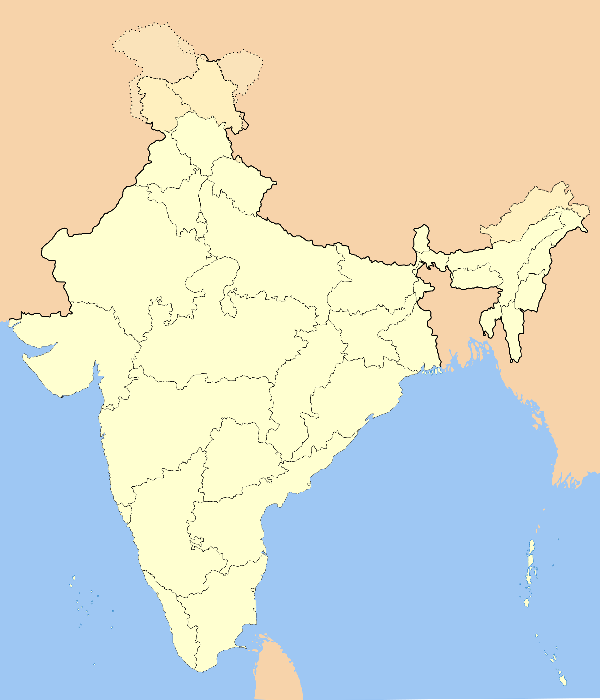 File India locator map blank svg Wikipedia File India locator map blank svg Wikipedia