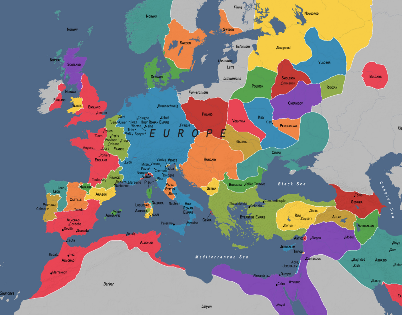 File Map Of Europe In 1200 png Wikimedia Commons