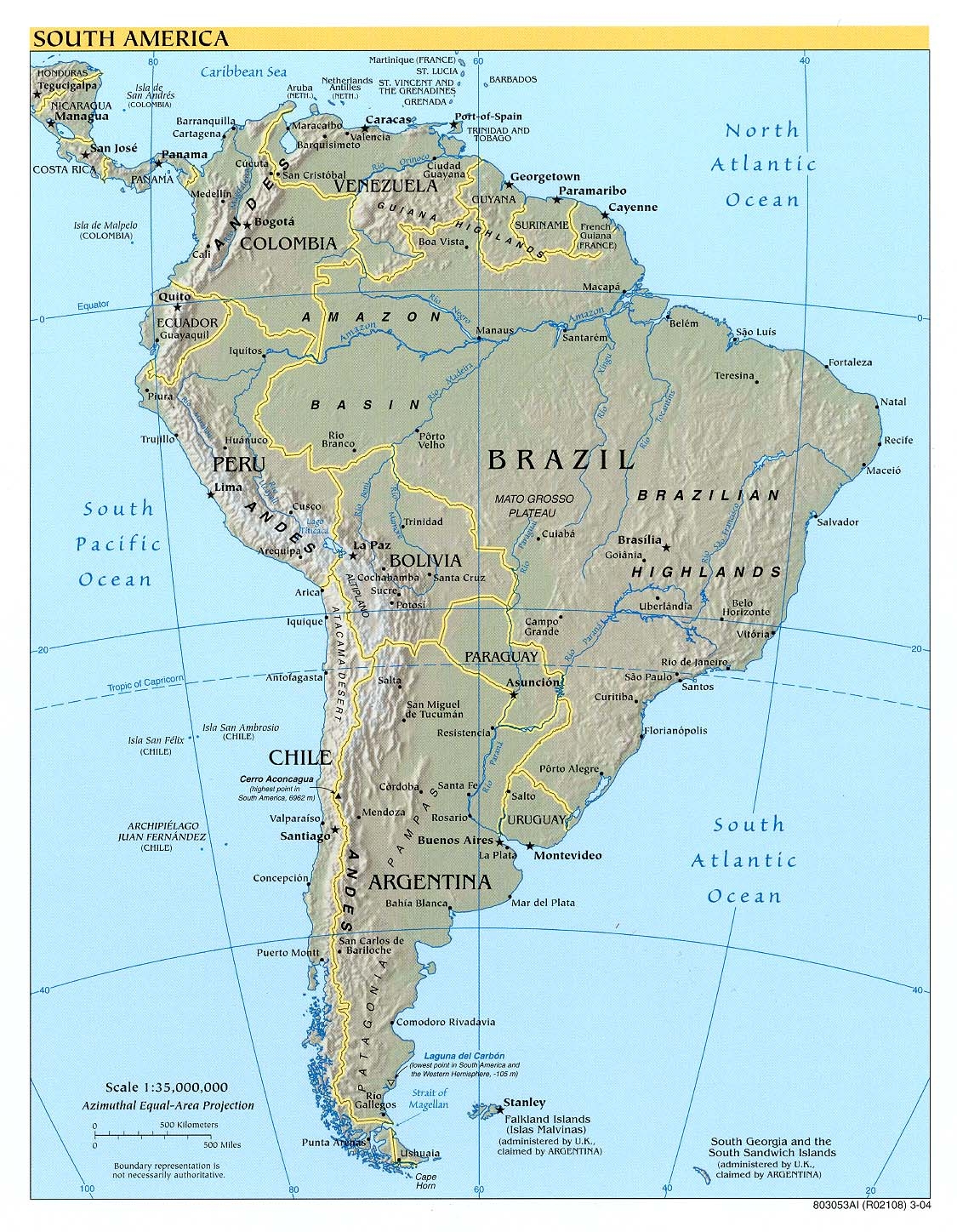 South America map