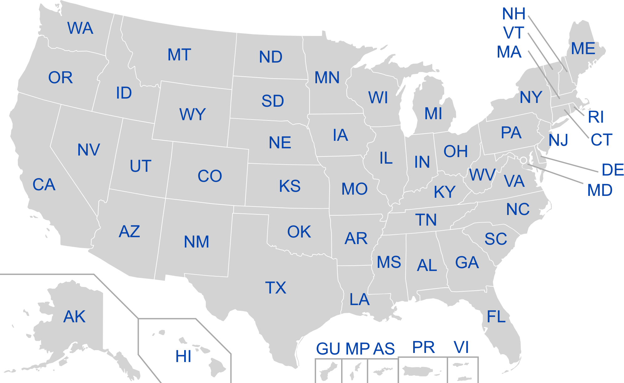 File Map Of The US With The State Abreviations png Wikimedia Commons