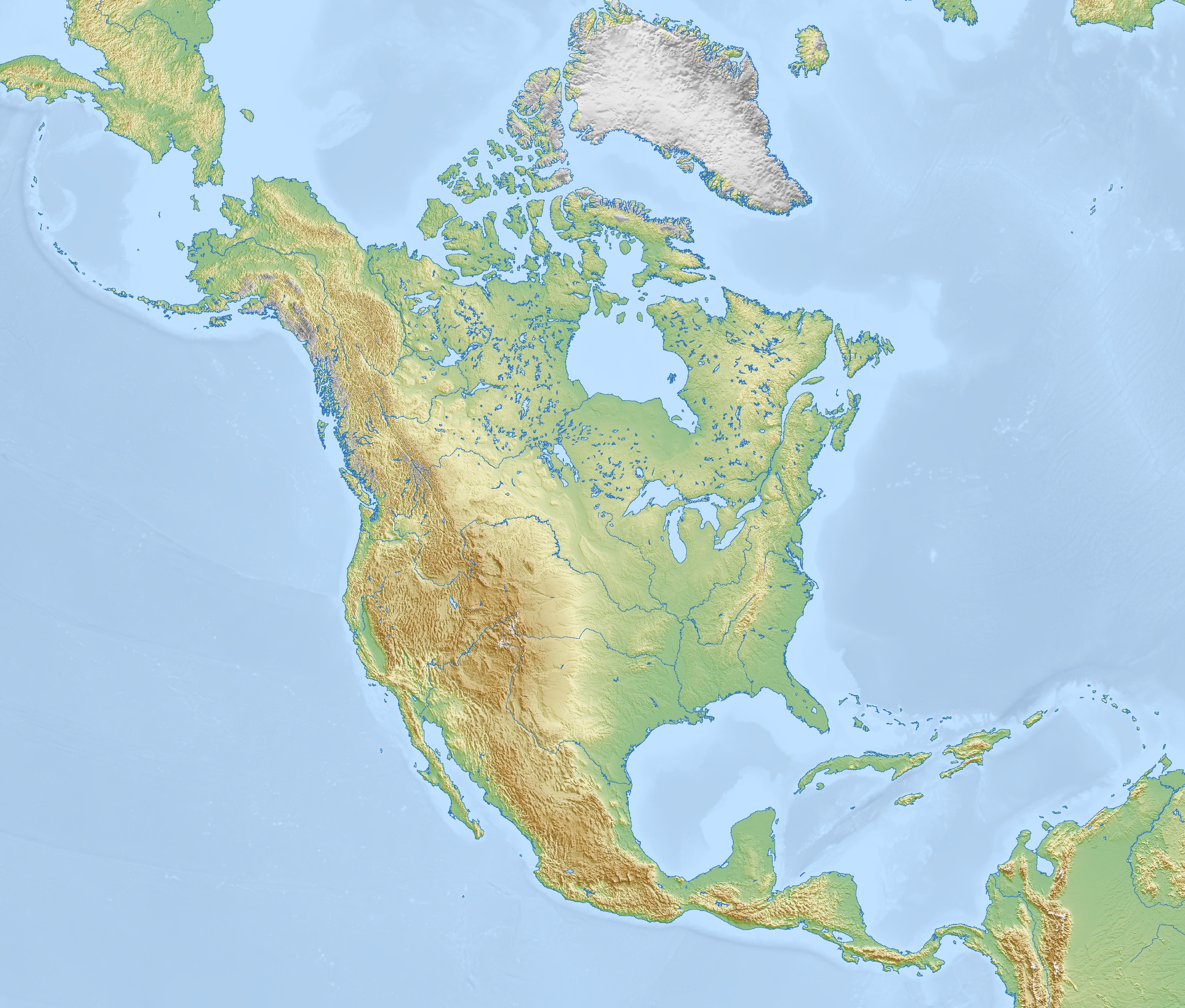 File North America Physical Map Blank jpg Wikimedia Commons