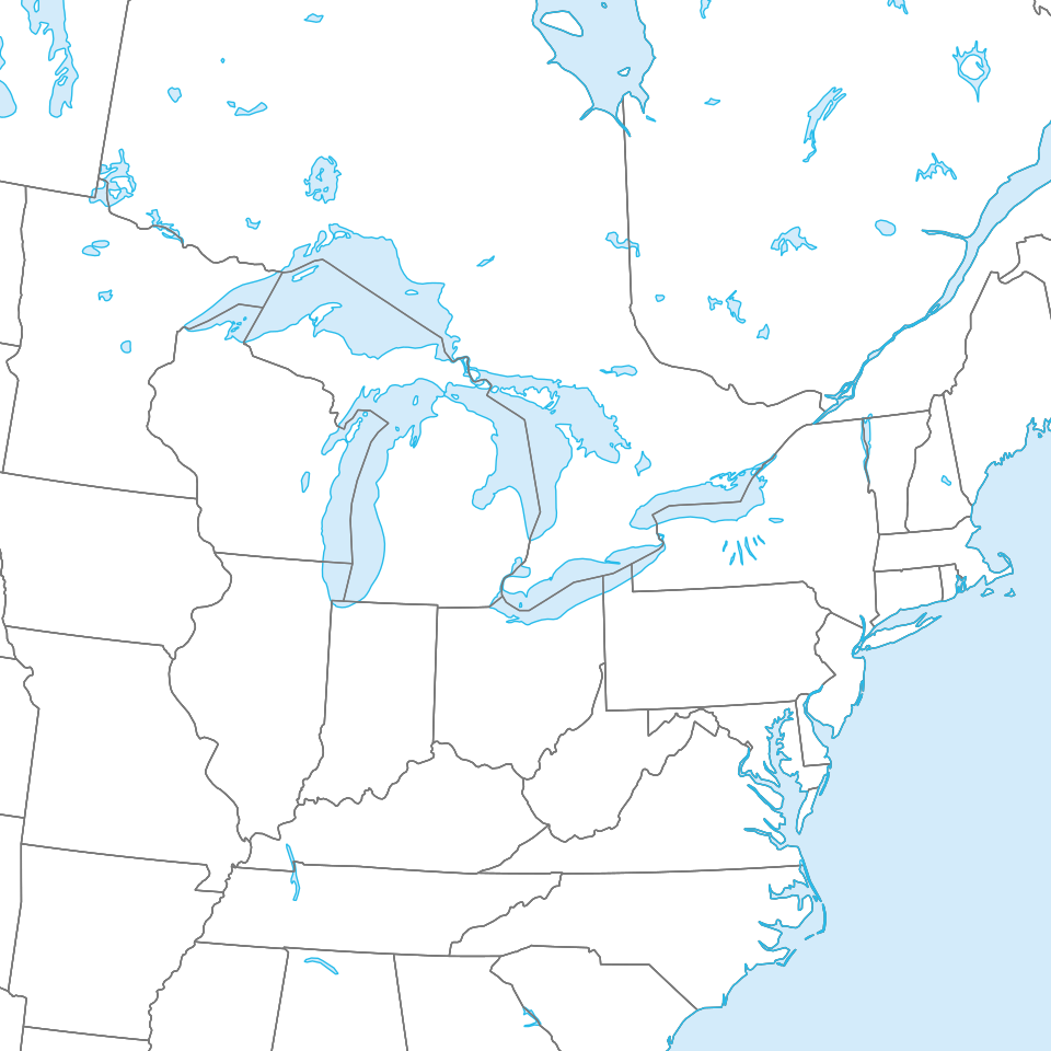 blank map of the middle west states