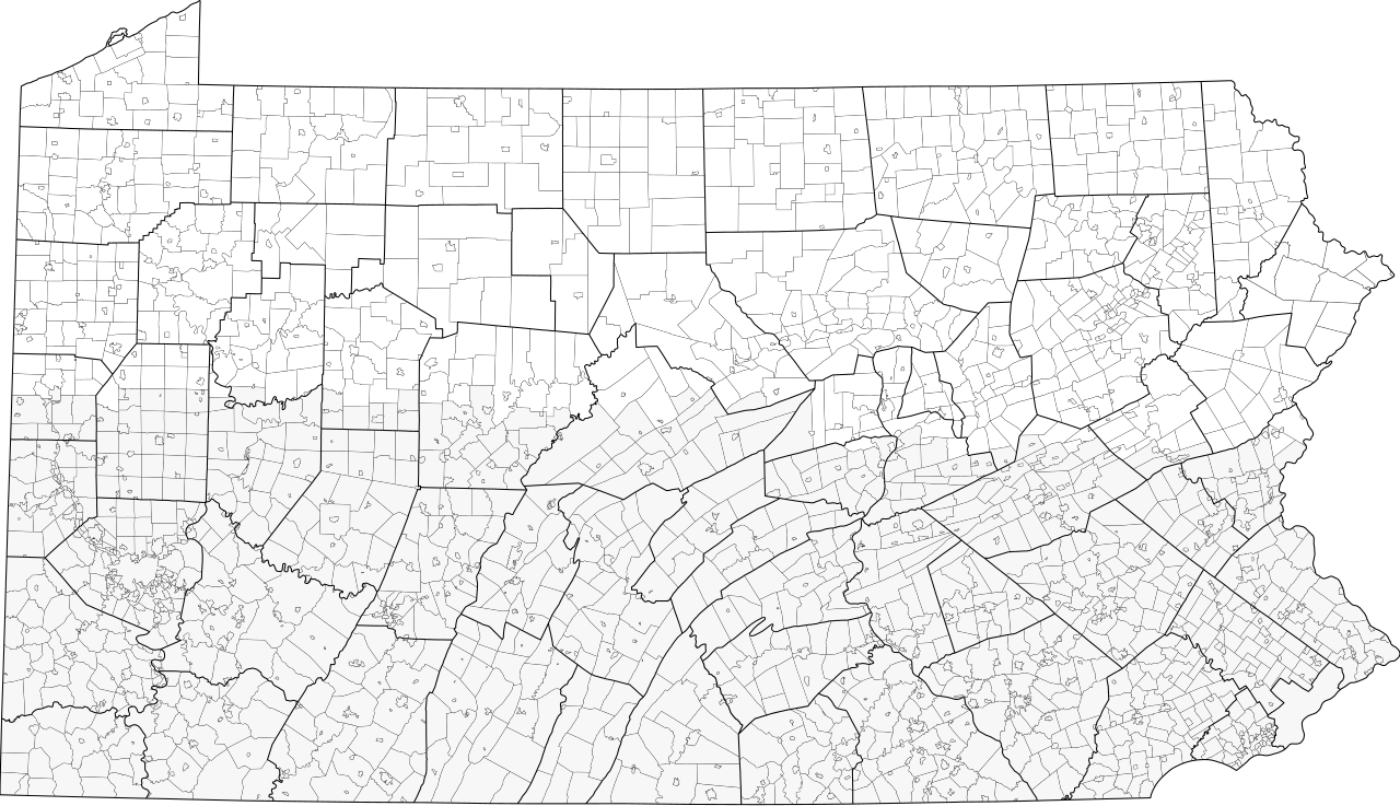 blank pa county map