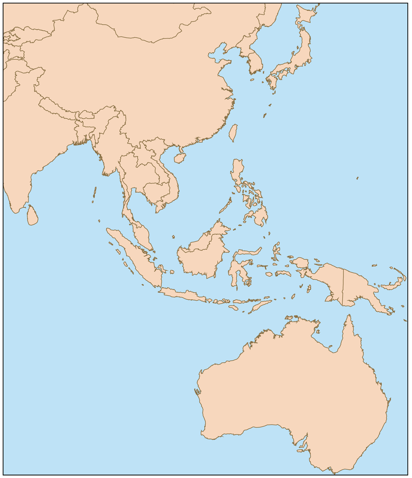 blank map southeast asia
