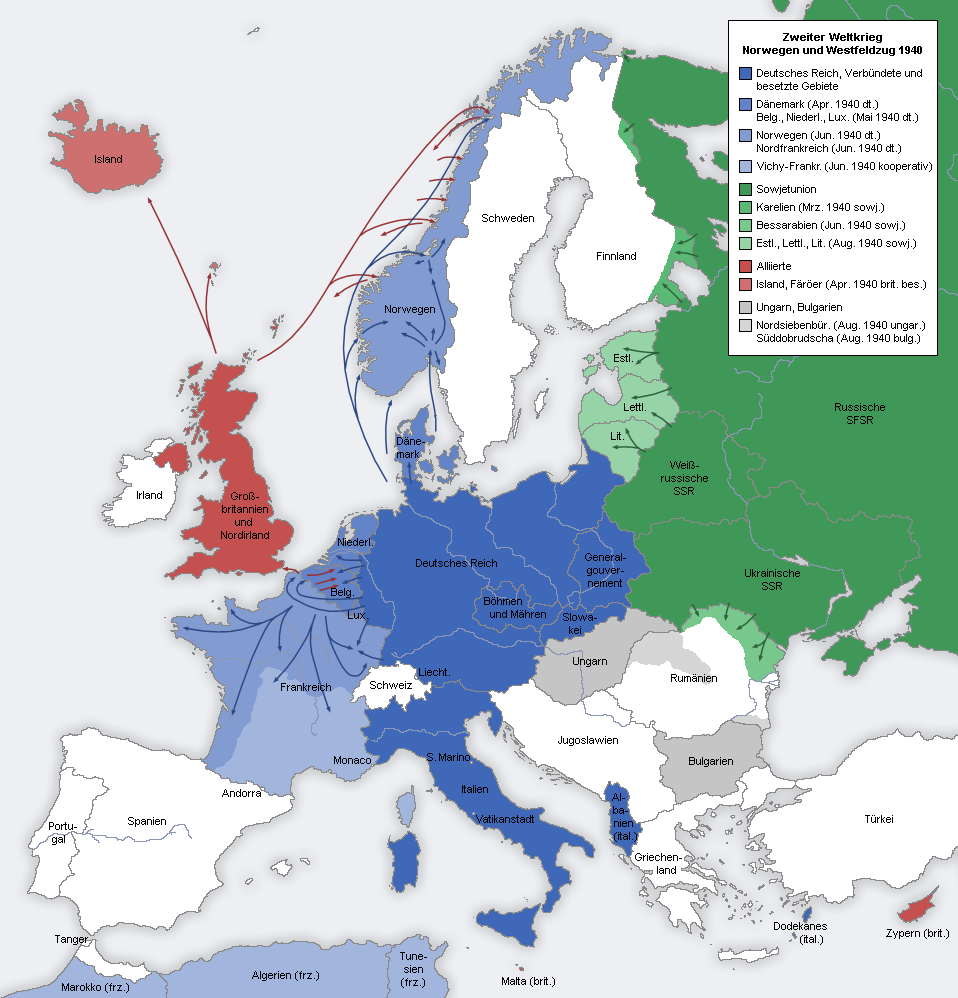 File Second World War Europe 1940 Map De png Wikimedia Commons