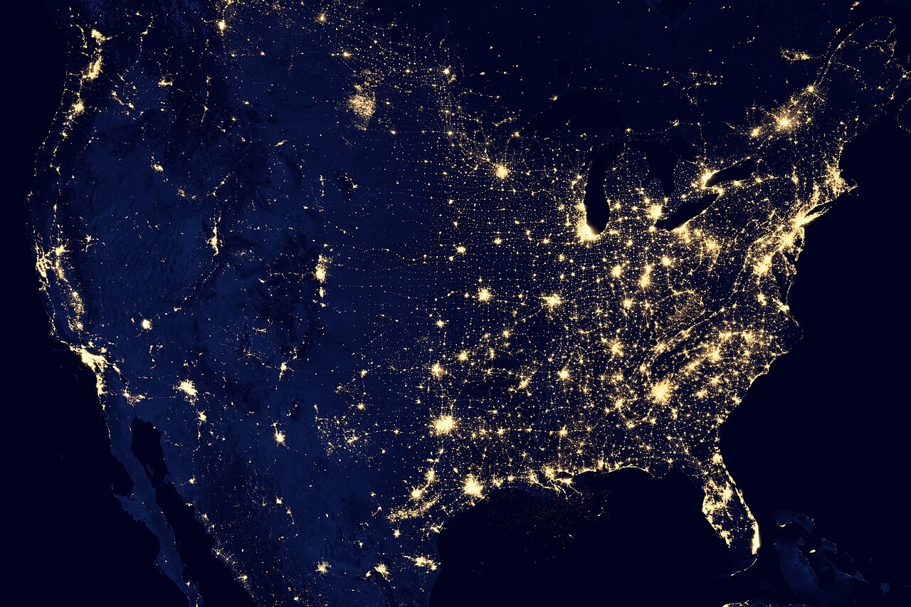 File United States At Night jpg Wikimedia Commons